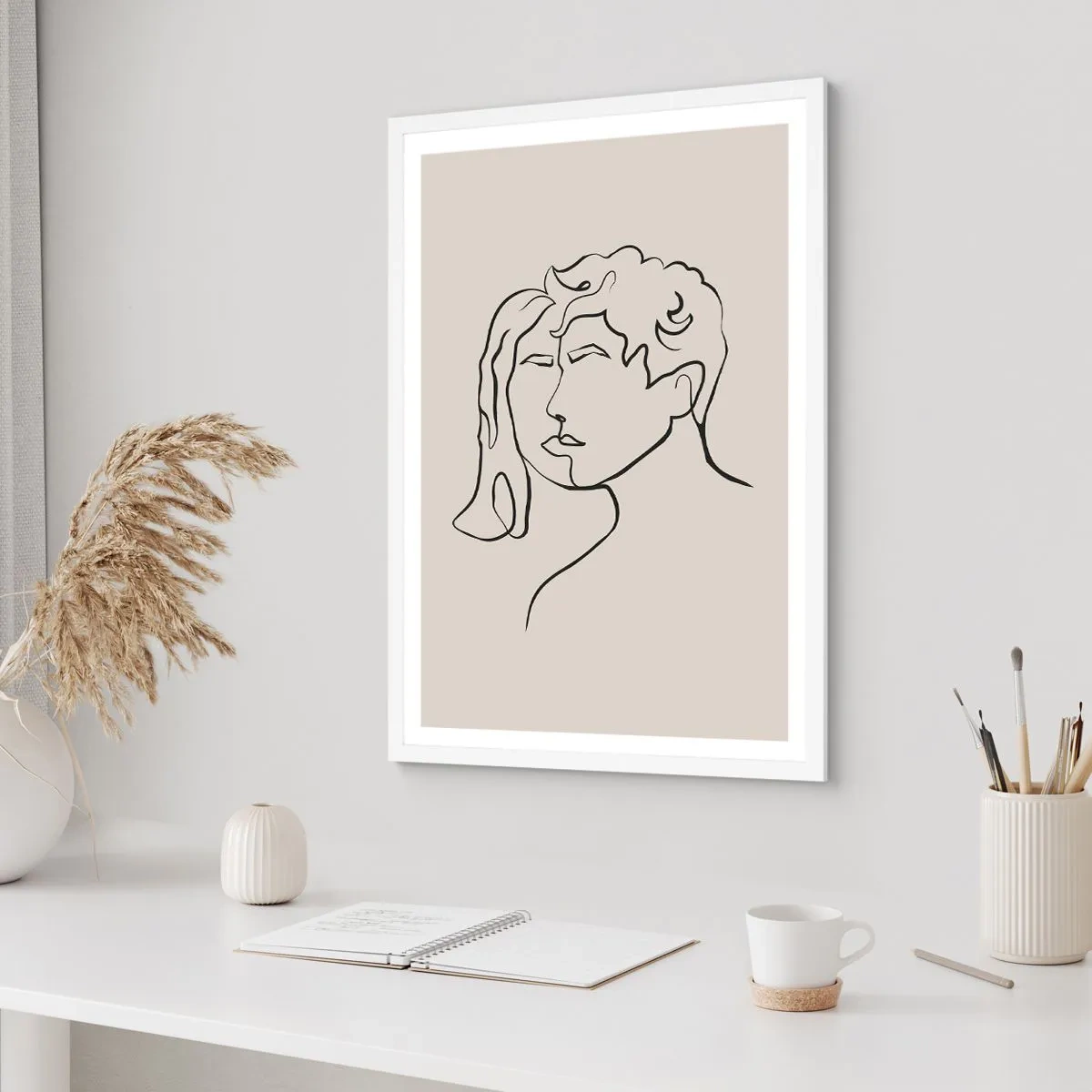 Póster en marco blanco - Y se convirtieron en uno - 50x70 cm