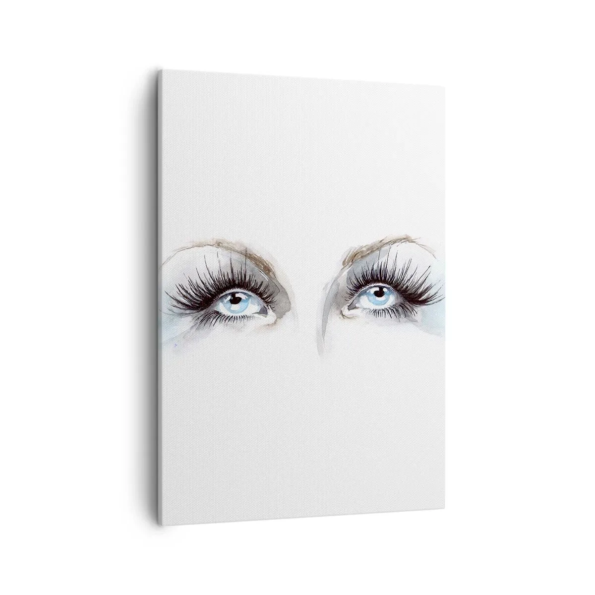 Cuadro sobre lienzo - Impresión de Imagen - Acuarela con ojos azules y acentos delicados. - 50x70cm - ¿Los ojos de un ángel? - Decoración de pared moderna para salón y dormitorio ARTTOR