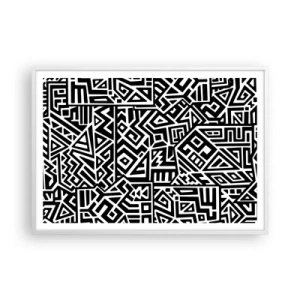 Póster en marco blanco - Composición precolombina - 100x70 cm