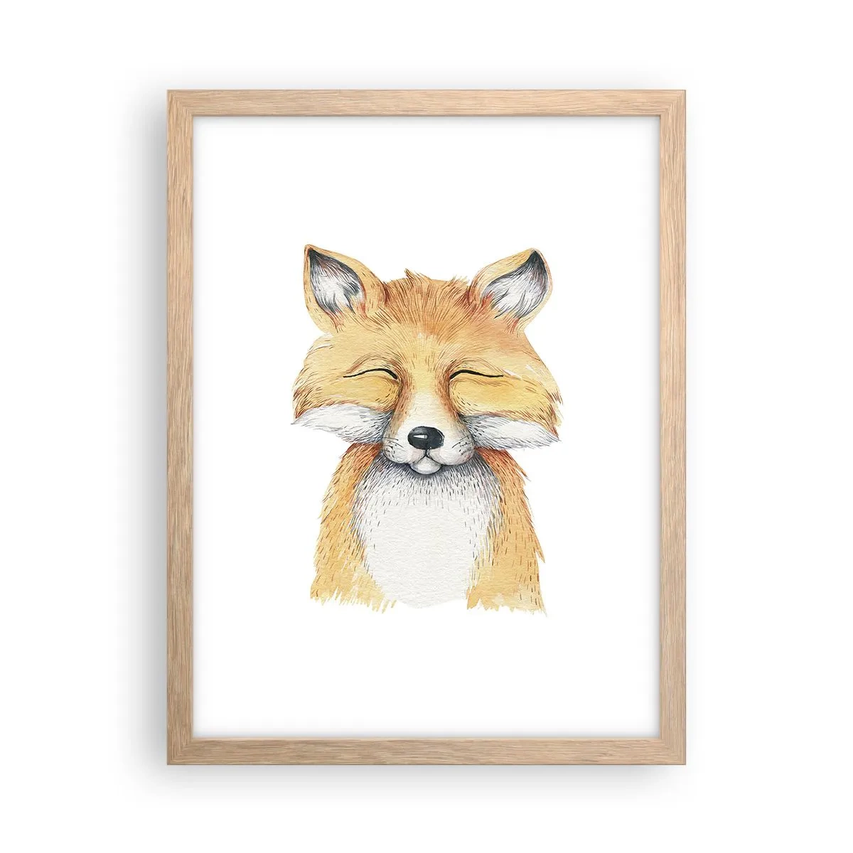 Póster en marco roble claro - Humor de zorro - 30x40 cm