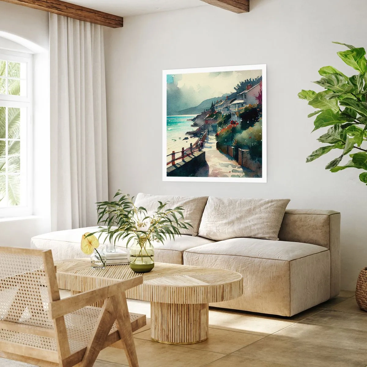 Póster - Ciudad mediterránea - 50x50 cm