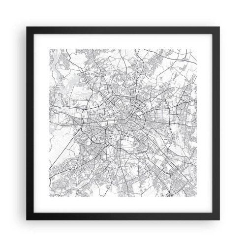 Póster en marco negro - Flor de Berlín - 40x40 cm