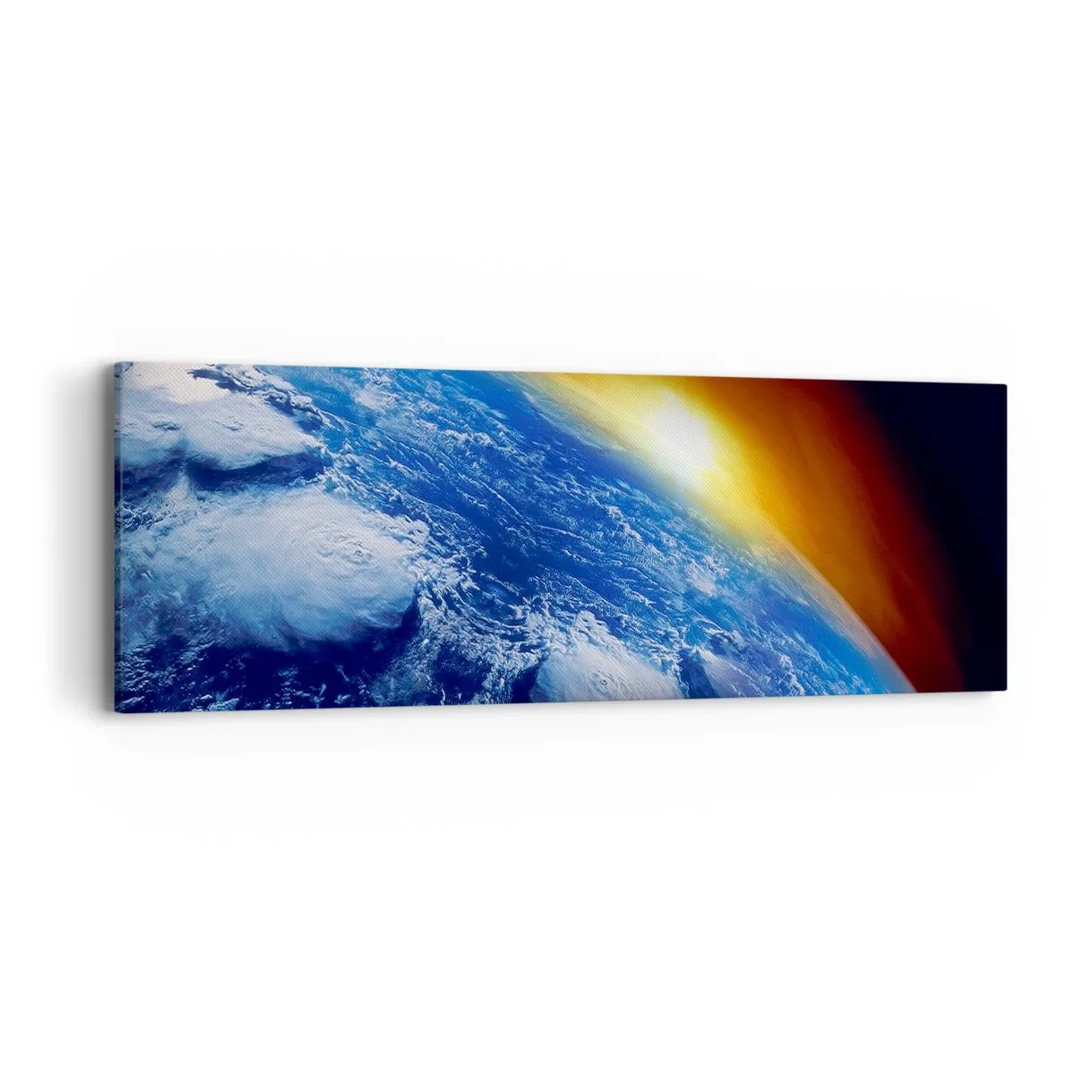 Cuadro sobre lienzo - Impresión de Imagen - Amanecer en un planeta azul - 90x30 cm
