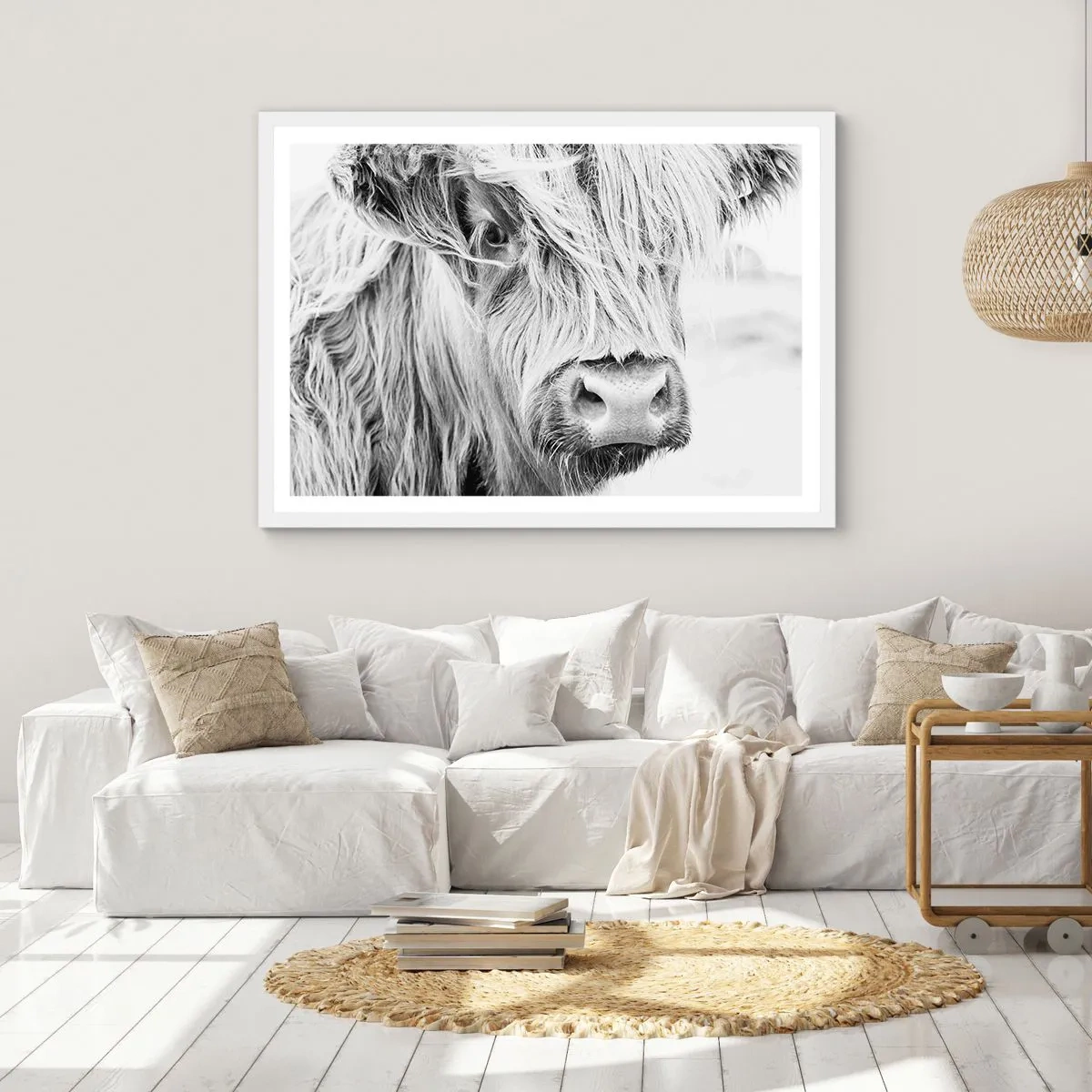 Póster en marco blanco - La naturaleza escocesa - 100x70 cm