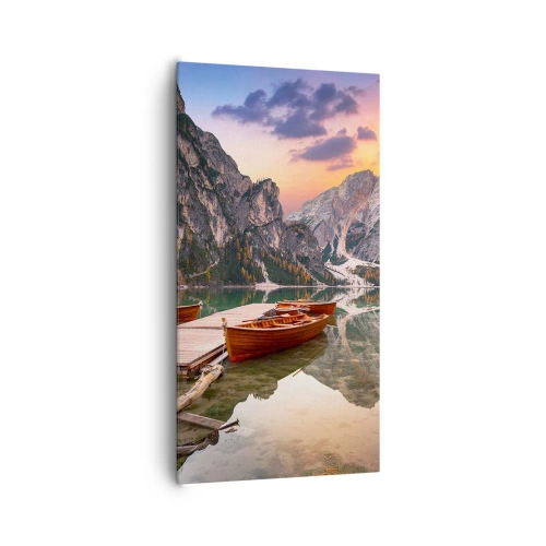 Cuadro sobre lienzo - Impresión de Imagen - Espejo entre montañas - 65x120 cm