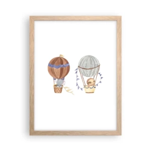 Póster en marco roble claro - Amigos de viaje - 30x40 cm