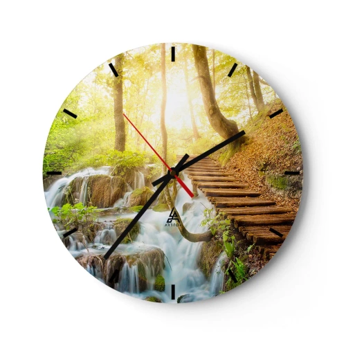 Reloj de pared - Reloj de vidrio - El ansiado frescor - 40x40 cm