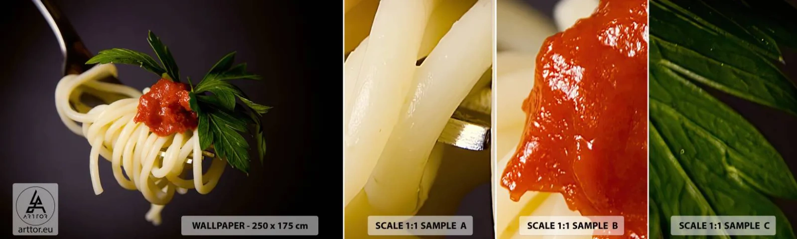 Muestra De Fotomural Standard Eco - Un sabroso bocado - Gastronomía, Espaguetis, Italia - 100x30 cm