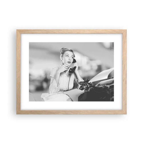 Póster en marco roble claro - ¿Diga?, estamos en los años 50. - 40x30 cm