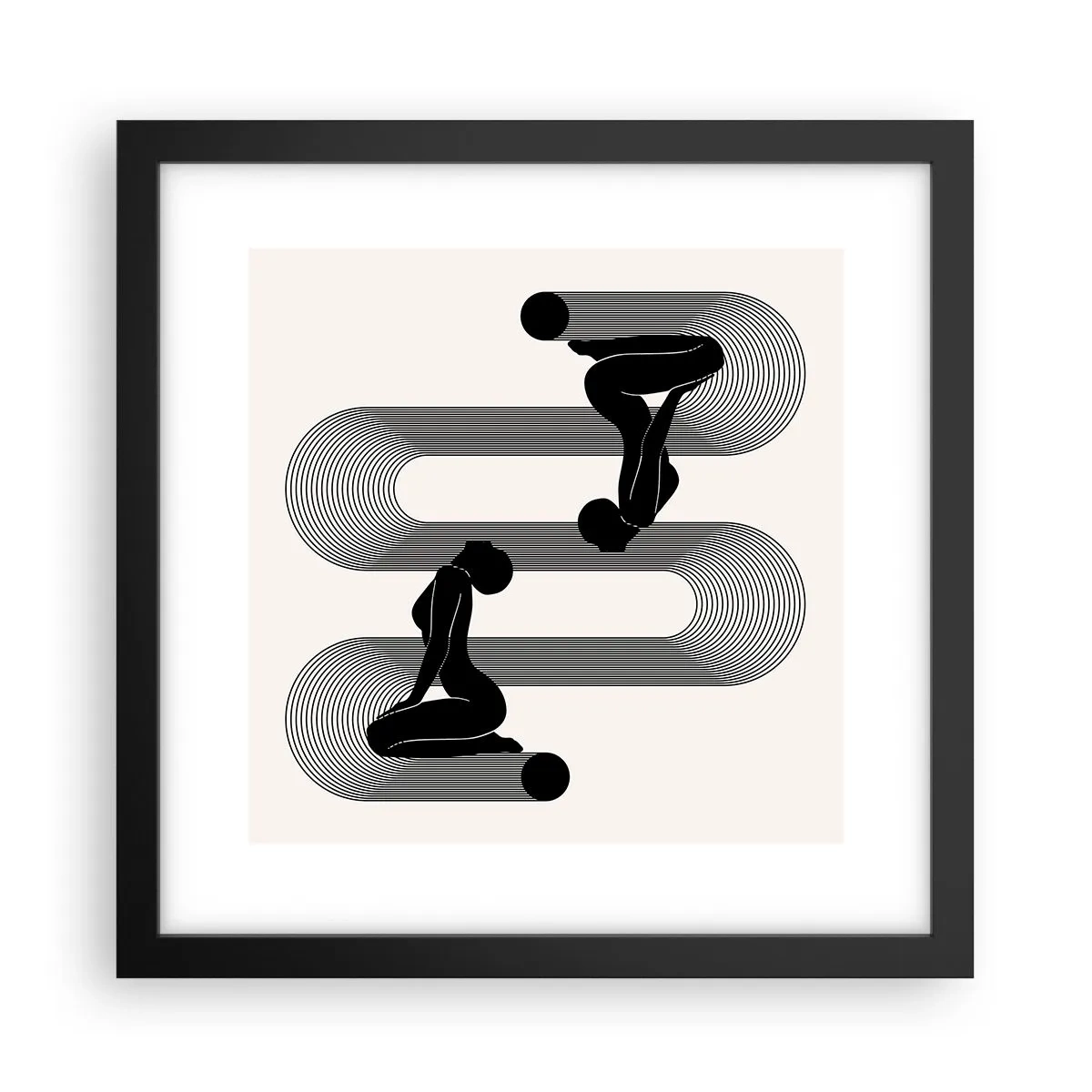 Póster en marco negro - Simetría sensual - 30x30 cm