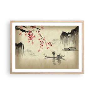 Póster en marco roble claro - En el país de los cerezos en flor - 70x50 cm