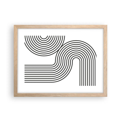 Póster en marco roble claro - En una curva - 40x30 cm