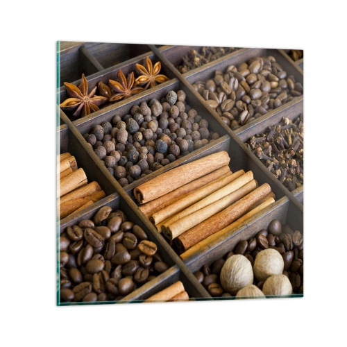 Cuadro sobre vidrio - Impresiones sobre Vidrio - Un tesoro de aromas - 70x70 cm