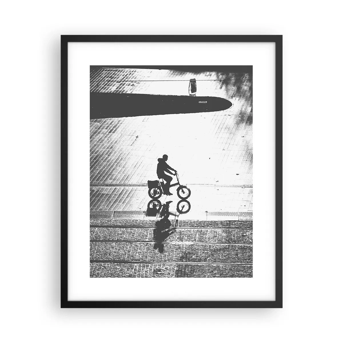 Póster en marco negro - Adelante, a través de la ciudad - 40x50 cm