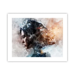 Póster - Una historia sobre una niña con una ciudad de fondo - 50x40 cm