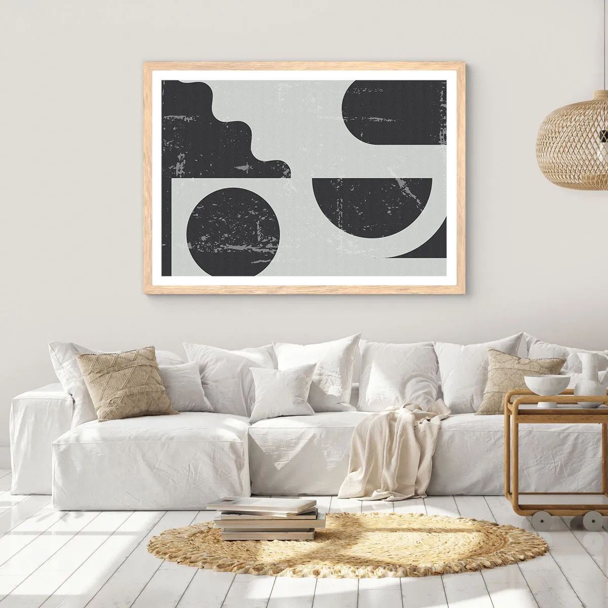 Póster en marco roble claro - Composición arriba y abajo - 40x30 cm