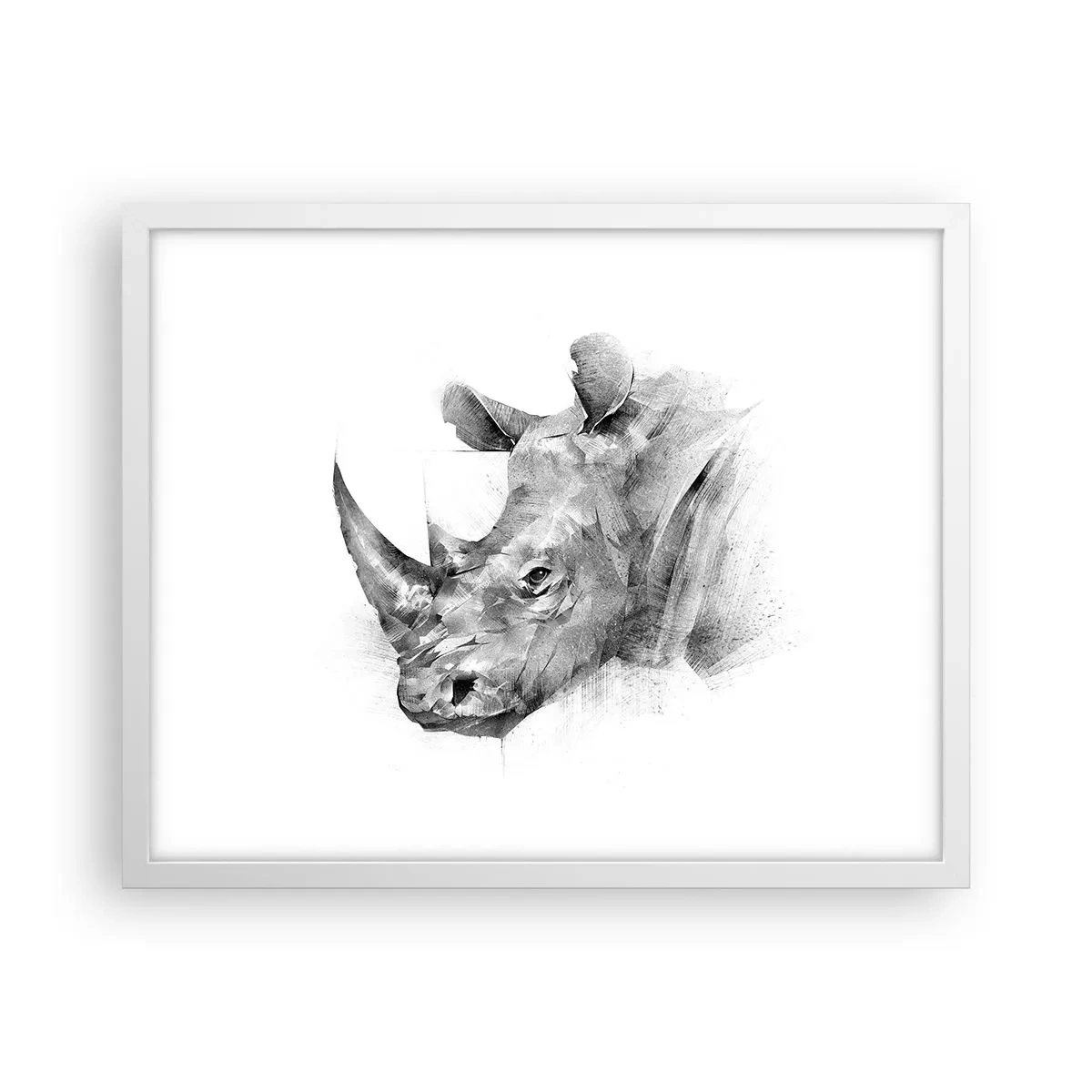 Póster en marco blanco - Retrato africano - 50x40 cm