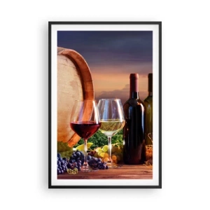 Póster en marco negro - Aquí la vida tiene un sabor - 61x91 cm