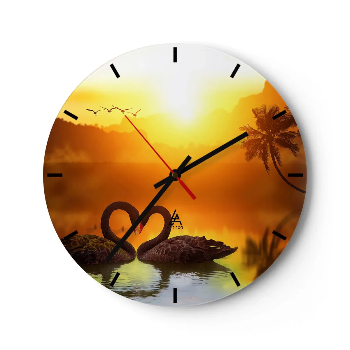 Reloj de pared - Reloj de vidrio - Todo a juego - 40x40 cm