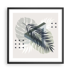 Póster en marco negro - Naturaleza y geometría - 50x50 cm