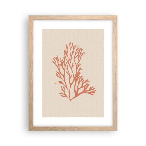 Póster en marco roble claro - Filigrana de coral - 30x40 cm