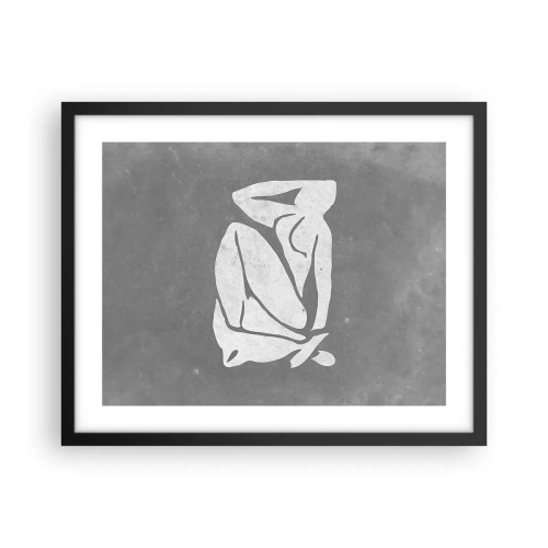 Póster en marco negro - En sus pensamientos - 50x40 cm