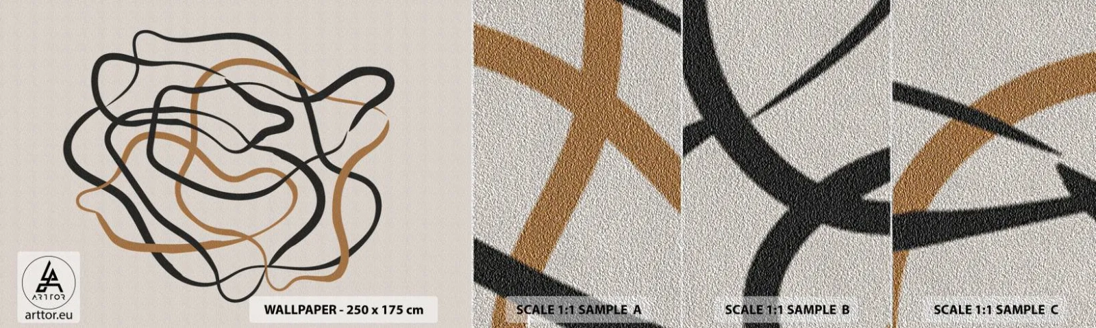 Muestra de fotomural Premium Sand - Todo ha salido mal - bohemia, Abstracción, Líneas - 100x30 cm