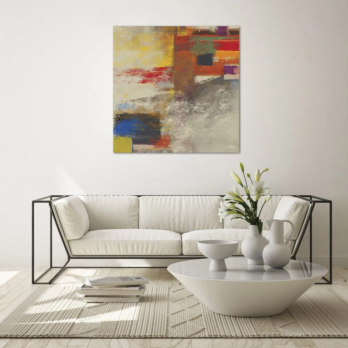 Cuadro sobre vidrio - Impresiones sobre Vidrio - Geometría de color - 30x30 cm