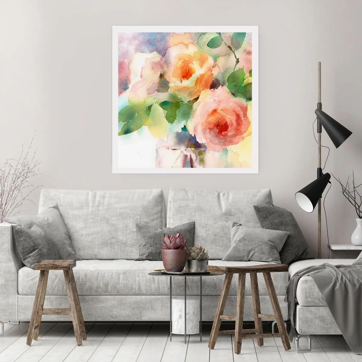 Póster - Delicado como una acuarela - 50x50 cm