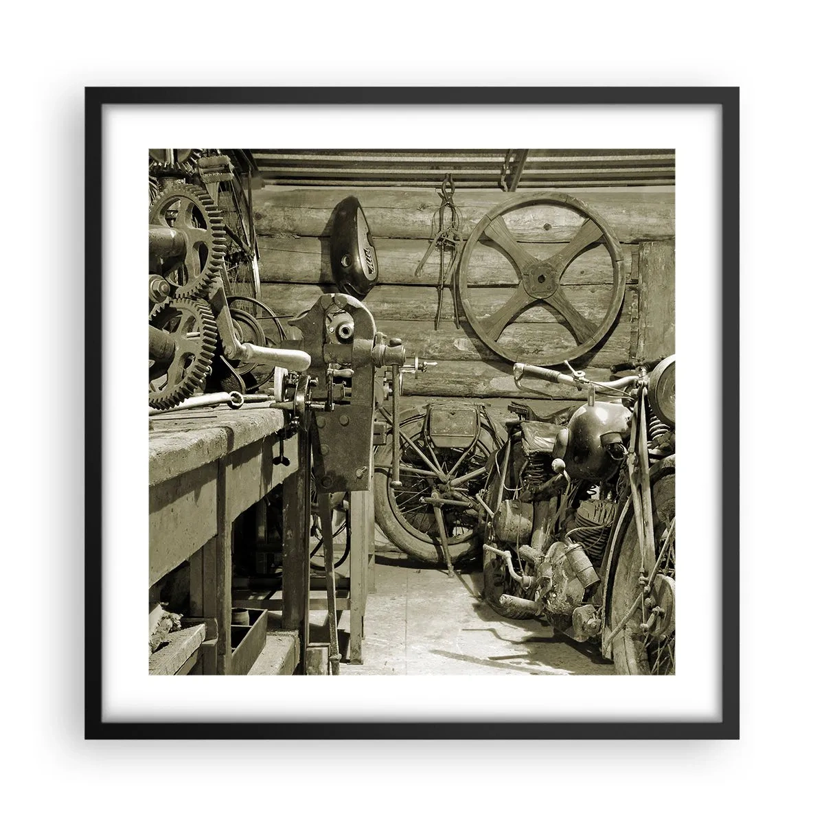 Póster en marco negro - En el trastero del abuelo - 50x50 cm