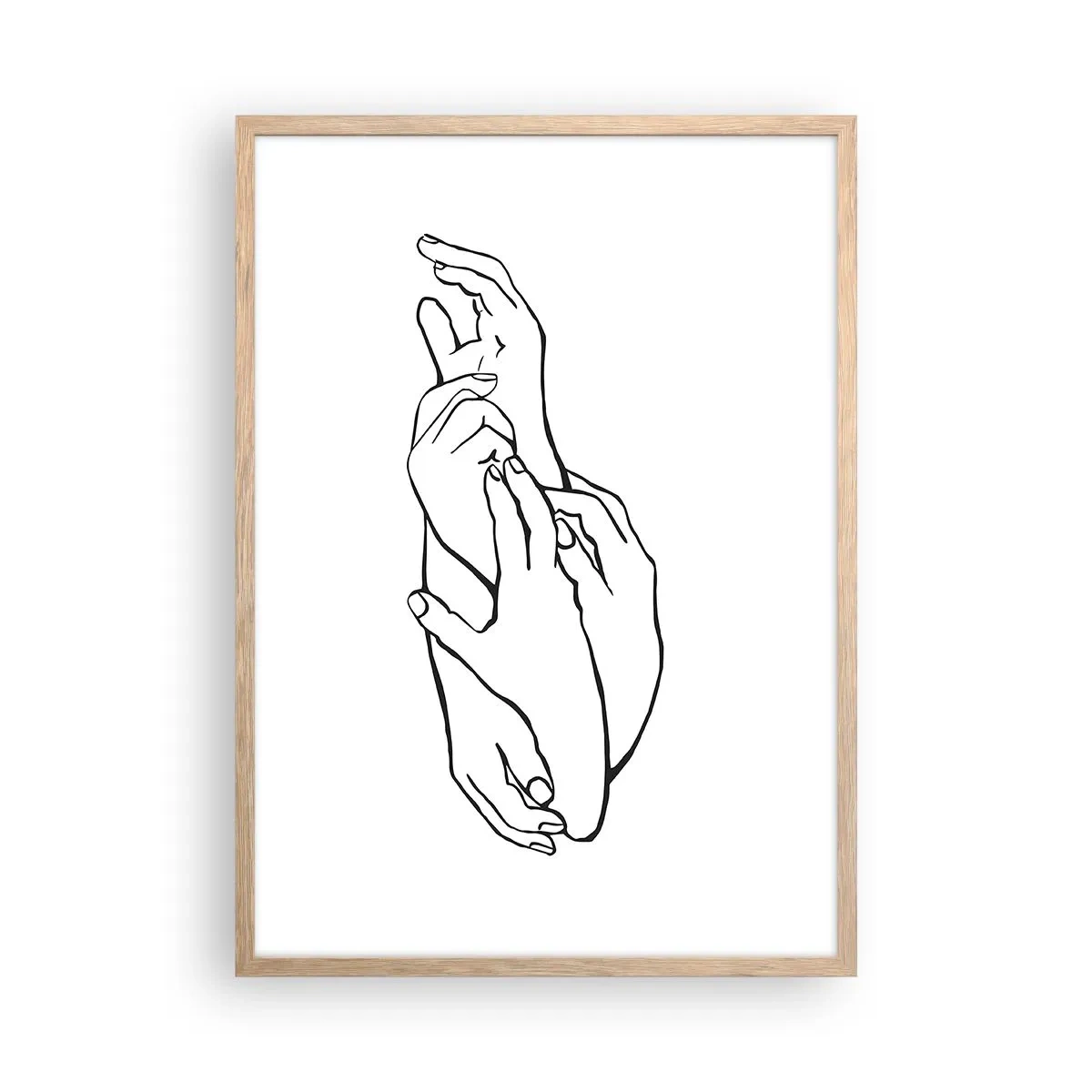 Póster en marco roble claro - El tacto - 50x70 cm