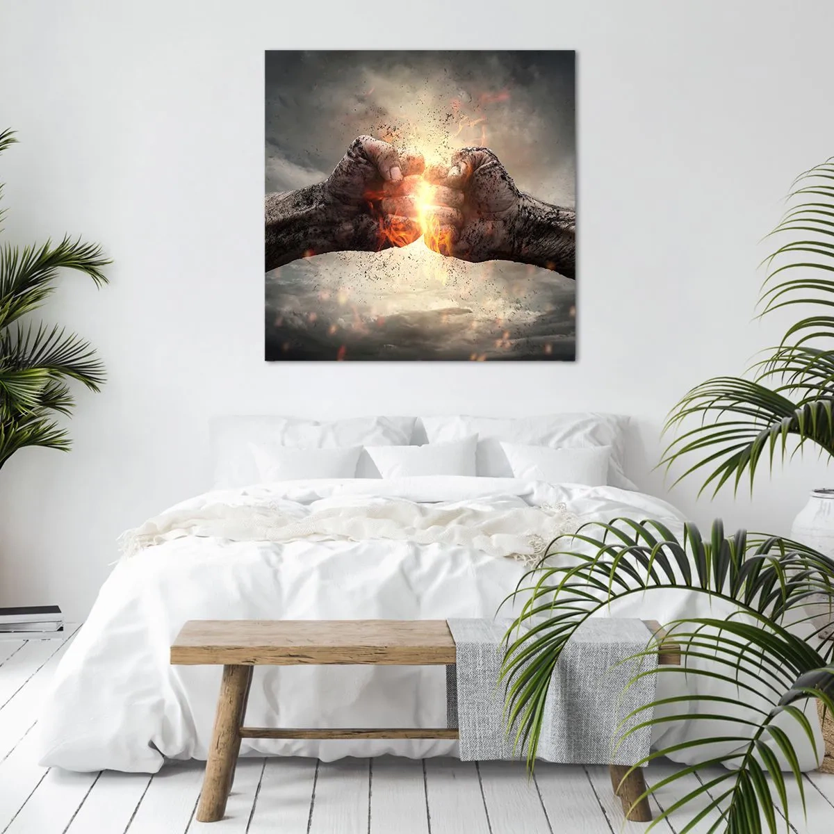 Cuadro sobre lienzo - Impresión de Imagen - La lucha comienza - 40x40 cm