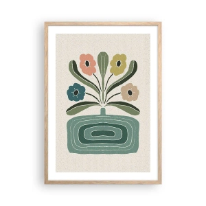 Póster en marco roble claro - Ramo simétrico - 50x70 cm