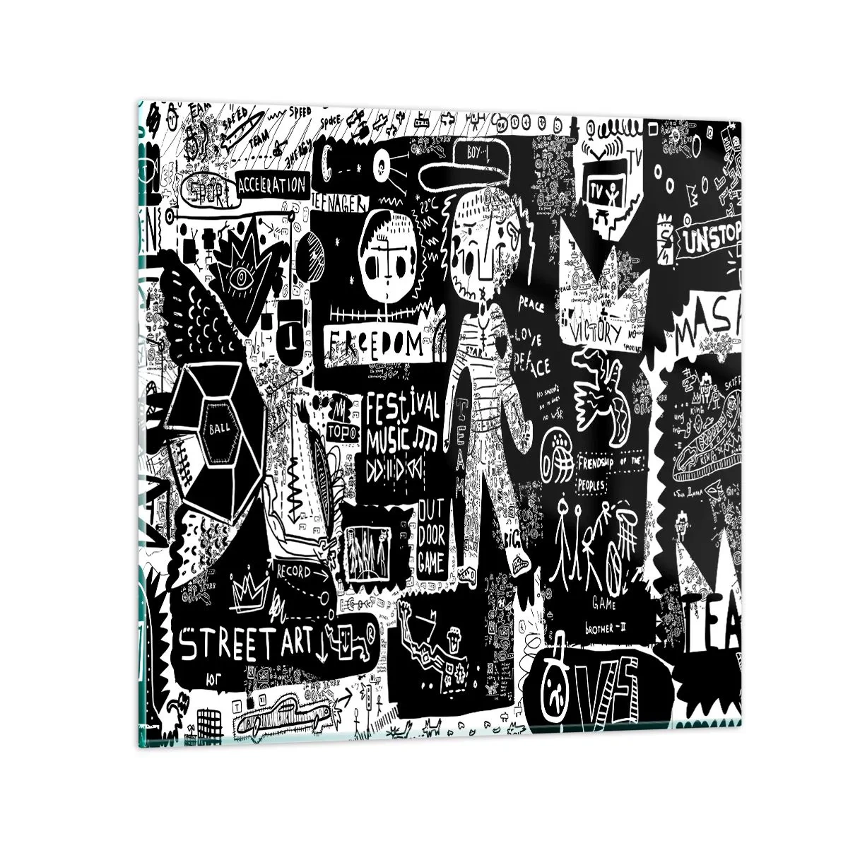Cuadro sobre vidrio - Impresiones sobre Vidrio - La juventud espiritual de la ley y la alegría - 30x30 cm