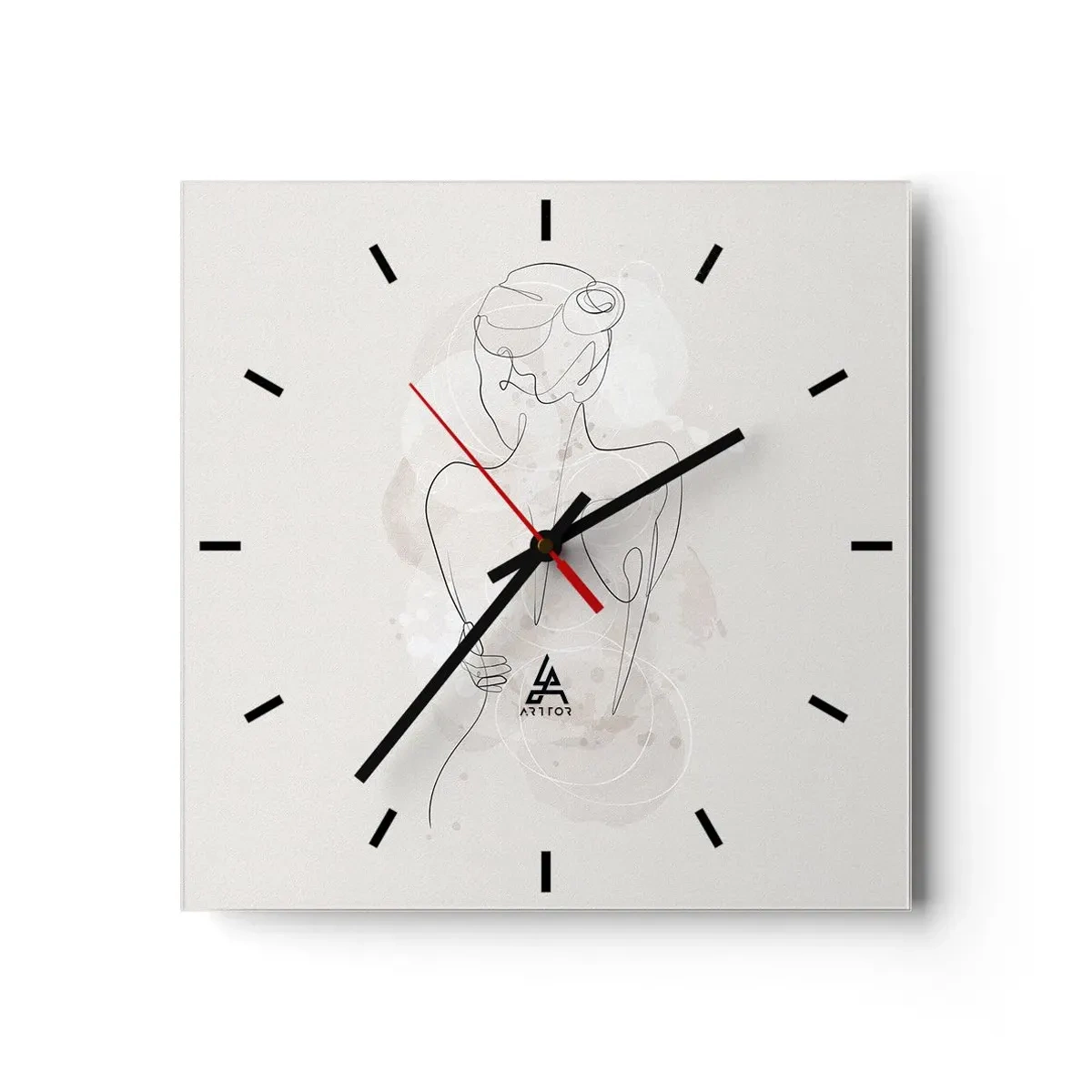 Reloj de pared - Reloj de vidrio - Como un cuerpo sensible - 40x40 cm