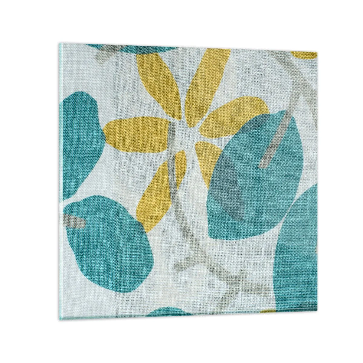 Cuadro sobre vidrio - Impresiones sobre Vidrio - Entre hojas azules - 70x70 cm