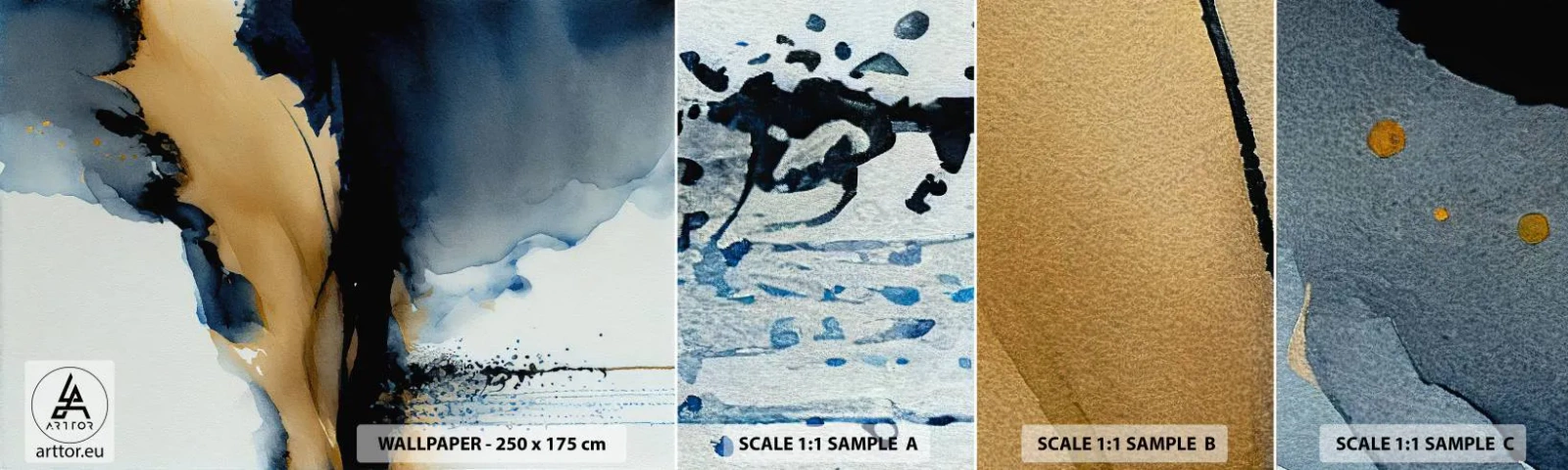 Muestra De Fotomural Standard Eco - Tras el telón - Abstracción, Tinta, Pedazo - 100x30 cm