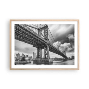 Póster en marco roble claro - Al corazón de la ciudad - 70x50 cm