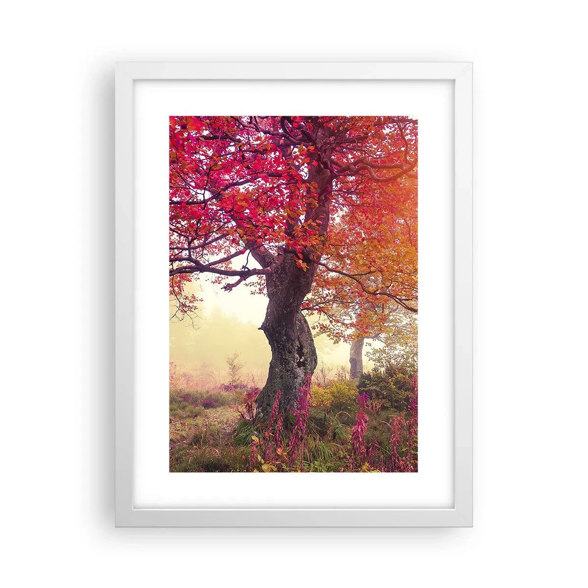 Póster en marco blanco - Un frenesí de floración - 30x40 cm