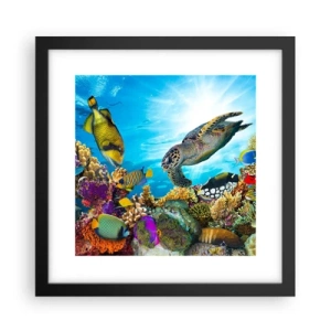 Póster en marco negro - Paseo del coral - 30x30 cm