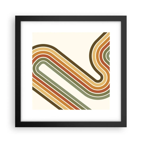 Póster en marco negro - Zigzagueando hasta su destino - 30x30 cm