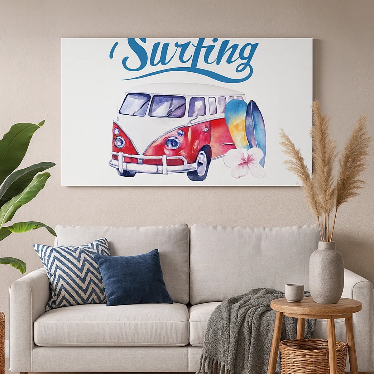 Cuadro sobre lienzo - Impresión de Imagen - Un clásico para los surfistas - 30x30 cm