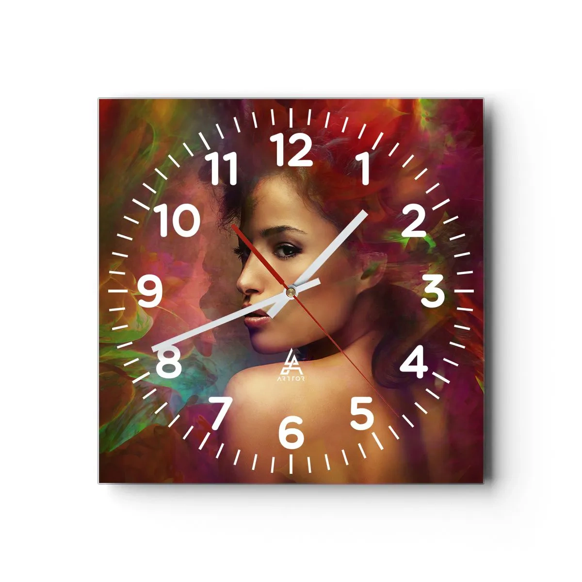Reloj de pared - Reloj de vidrio - Más hermosa que un arco iris, tan delicada como la niebla - 40x40 cm
