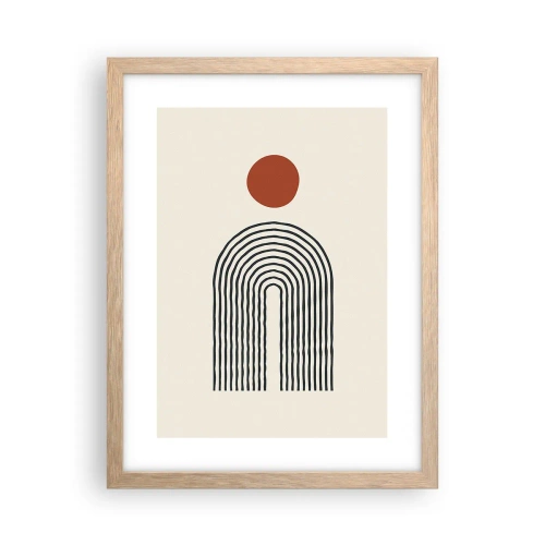 Póster en marco roble claro - Magnetismo de formas y colores - 30x40 cm