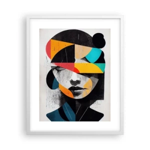Póster en marco blanco - Retrato interior multicolor - 40x50 cm