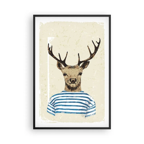 Póster en marco negro - Porque me gustan las camisas de rayas - 61x91 cm