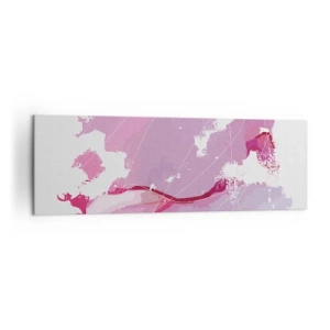 Cuadro sobre lienzo - Impresión de Imagen - Mapa del mundo abstracto en tonos rosa - 160x50cm - Mapa de un mundo rosa - Decoración de pared moderna para salón y dormitorio ARTTOR