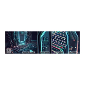 Muestra de fotomural Premium Sand - Mi forma de pensar - Tecnología, Computadora, Procesador - 100x30 cm