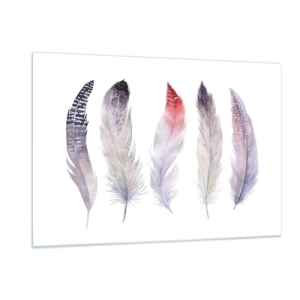 Cuadro sobre vidrio - Impresiones sobre Vidrio - Delicado como la niebla multicolor - 120x80cm - Suave como la niebla de muchos colores - Decoración de pared moderna para salón y dormitorio ARTTOR