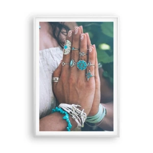 Póster en marco blanco - Conocimiento interior - 70x100 cm